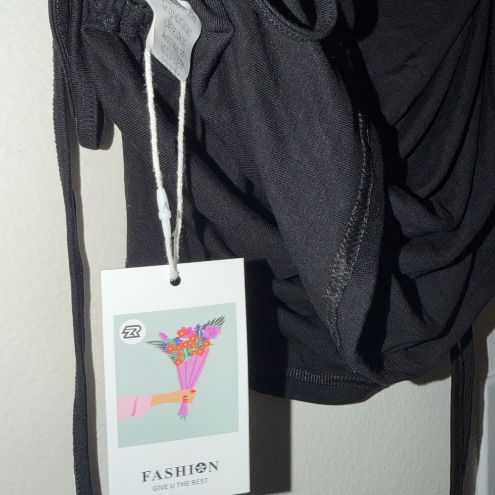 Black Ruched Dress - Picture 4 of 5